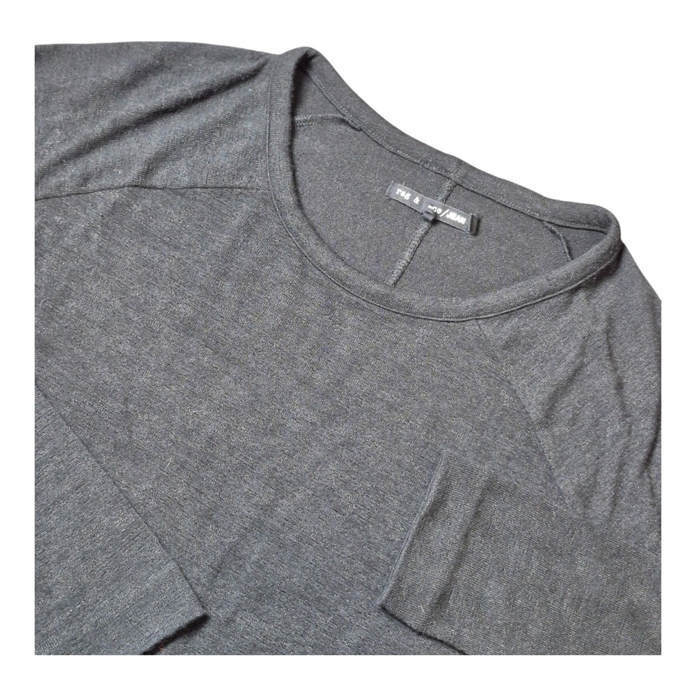 rag & bone JEAN Womens M Black Long Sleeve Shirt Stretch Pullover Lightweight